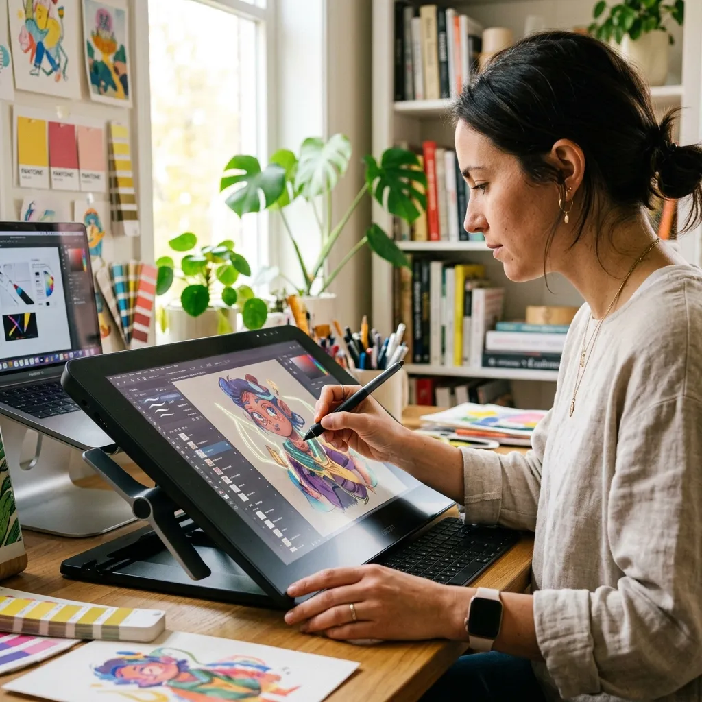 Graphic design workspace